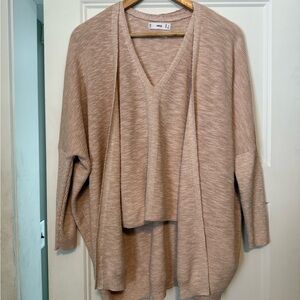 Mango knit linen sweater set, Tank XS, Cardigan S